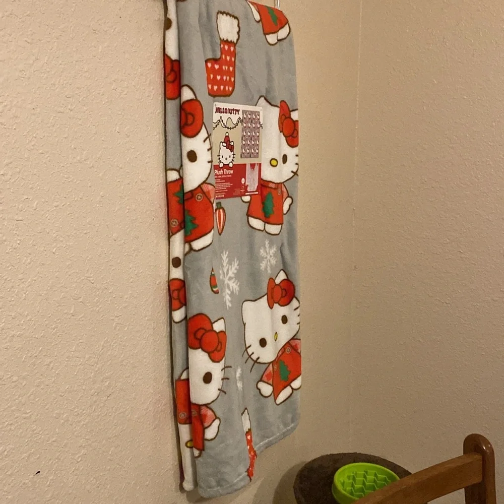 Hello Kitty Christmas holiday plush throw